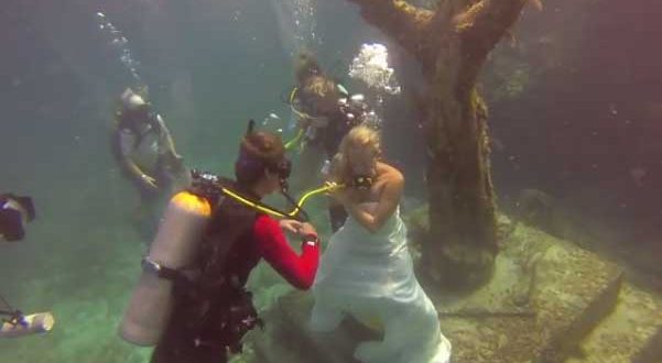 عکس عروس زیر آب, فیلم برداری عروس دریا